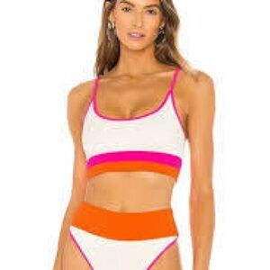 Beach Riot bikini in orange pink and white